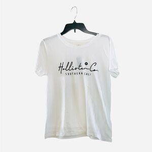 Hollister Co. White Embroidered Logo T-Shirt